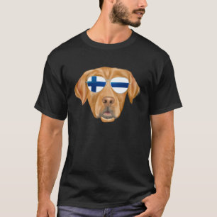 T-shirt Chien Retriever Doré Drapeau Finlandais Finlande P
