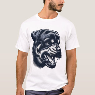 T-shirt Chien Rottweiler en colère Art graphique de chien