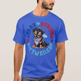 T-shirt Chien Rottweiler patriotique pour 4 juillet Celebr