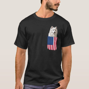 T-shirt Chien Samoyède Drapeau Américain Patriotique 4 Jui