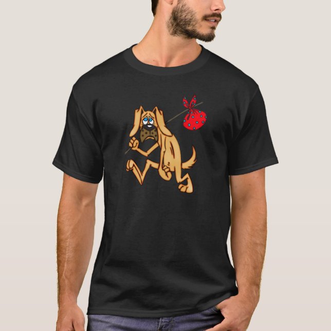 T-shirt Chien sans valeur de bande dessinée de clochard (Devant)
