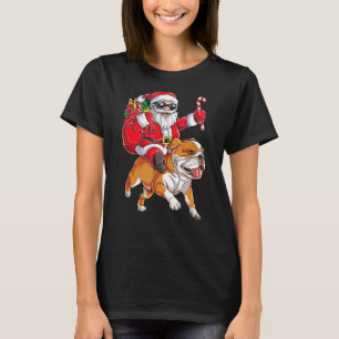 T-shirt Chien Santa Claus équitation Français Chien de tau