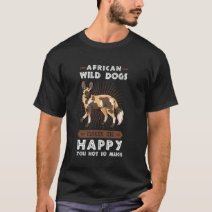 T-shirt Chien sauvage africain Animaux peints amusants