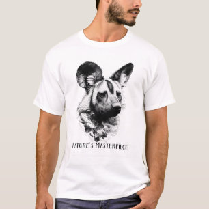 T-shirt Chien Sauvage Africain B&W Chef-d'œuvre de la Natu
