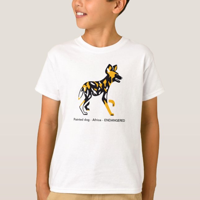 T-shirt Chien sauvage africain cool - -En voie de disparit (Devant)