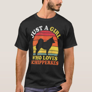 T-shirt Chien Schipperke Vintage Juste Une Fille Qui Aime