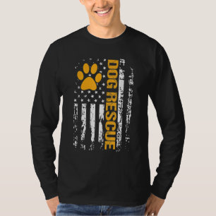 T-shirt Chien Secouru American Flag Dog Shelter Chien Adop