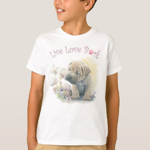 T-shirt Chien Shar-pei Mignon Floral