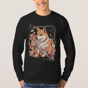 T-shirt Chien Shiba Inu Fleur de Cerisier Japonais Sakura