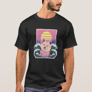T-shirt Chien Shiba Inu Vaporwave Douce Esthétique Japonai