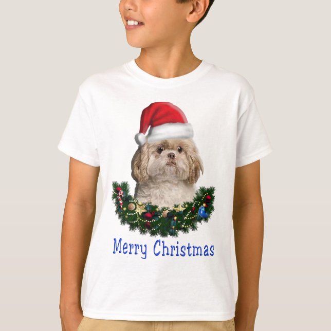 T-shirt Chien Shih-Tsu articles de Noël (Devant)