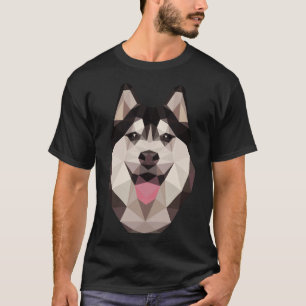 T-shirt Chien sibérien Husky Geometrique Polygonal Sibérie