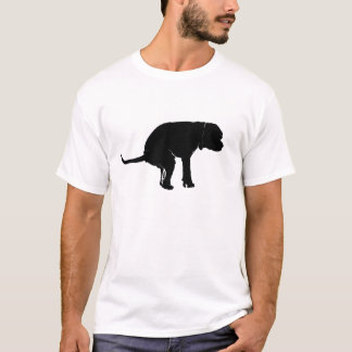 T-shirt Chien Silhoutte d'accroupissement