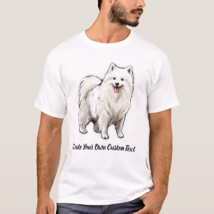 T-shirt Chien Spitz Japonais Créez Votre Propre Texte Pers