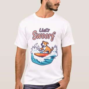 T-shirt Chien surf