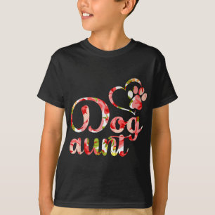 T-shirt Chien Tante Soeur Fleur Amoureux des chiens chiot