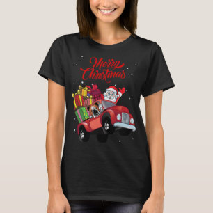 T-shirt Chien-taureau Anglais Avec Père Noël En Chien-Cami