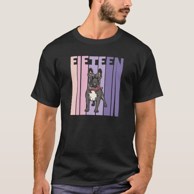 T-shirt Chien-taureau français de 15 ans Anniversaire de F (Devant)