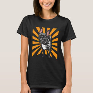 T-shirt Chien-taureau noir réaliste