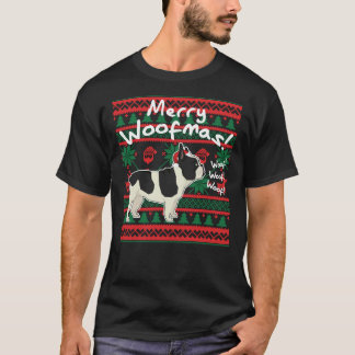 T-shirt Chien-taureaux français Joyeux Woofmas, Douleur de