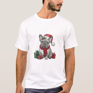 T-shirt Chien-taureaux français Père Noël Chien-taureaux f