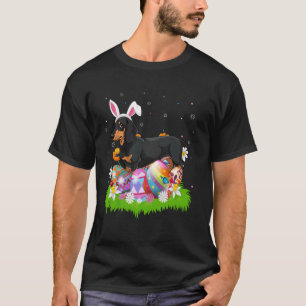 T-shirt Chien teckel chasse aux œufs de Pâques Lapin Oreil
