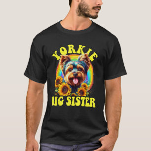 T-shirt Chien Terrier du Yorkshire Yorkie Grande Sœur Rétr
