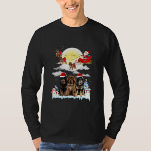 T-shirt Chien tibétain Mastiff Père Noël Sleigh Christm