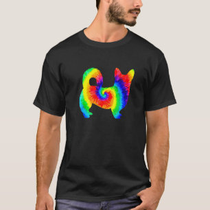 T-shirt Chien Tie Dye Hippie Corgi Rétro