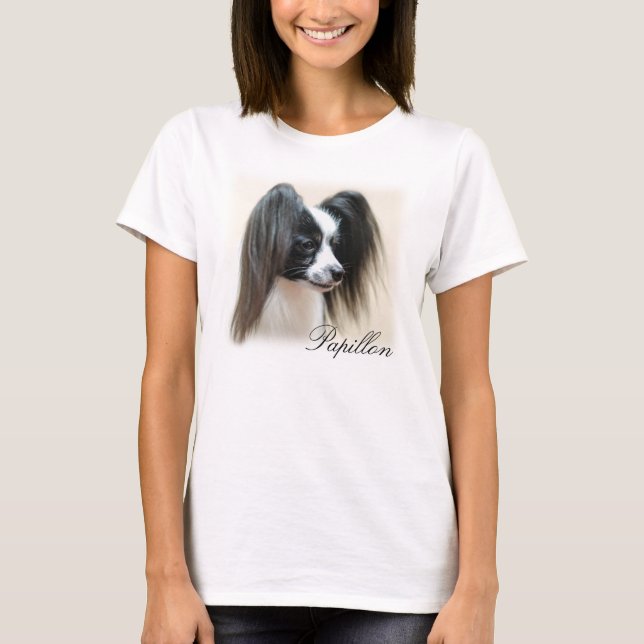 T-shirt Chien tricolore de Papillon (Devant)