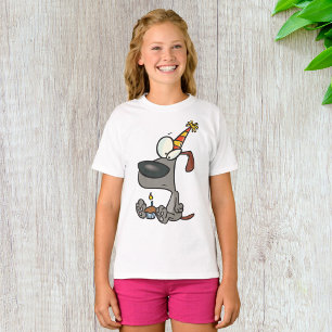 T-shirt Chien triste d'anniversaire Cartoon avec Cupcake