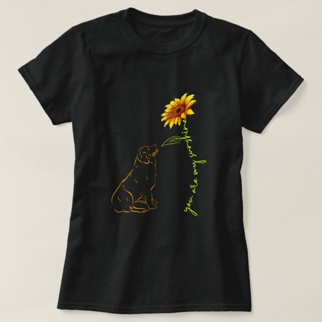 T-shirt Chien Tu Es Mon Sunshine Chien Maman Papa Pet Aman (Design devant)
