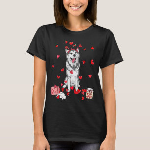 T-shirt Chien Valentine cadeau mignonne Sibérie Husky Vale