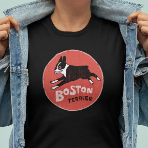 T-shirt Chien vintage frais d'amusement de style de Boston