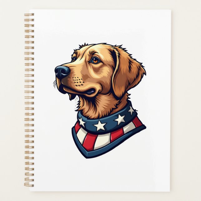T-Shirt Chien Vintage Mascotte Retriever Patriotiq (Devant)