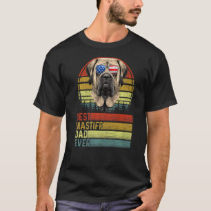 T-shirt Chien Vintage Meilleur Mastiff Papa Jamais Père Jo