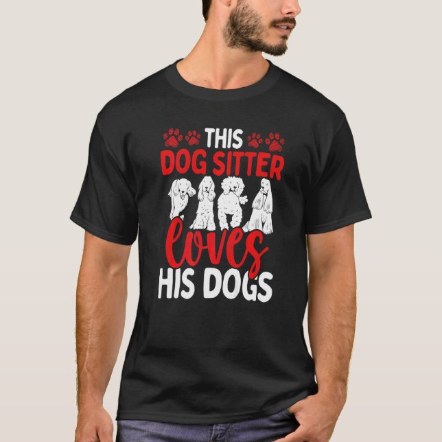 T-shirt Chien Walker Professionnel Chien Sitter aime Chien (Devant)