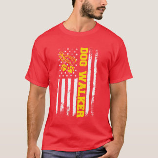 T-shirt Chien WalkerChien Amoureux des chiens Drapeau amér