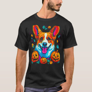 T-shirt Chien Welsh Corgi Citrouille Épouvantable Hallowee