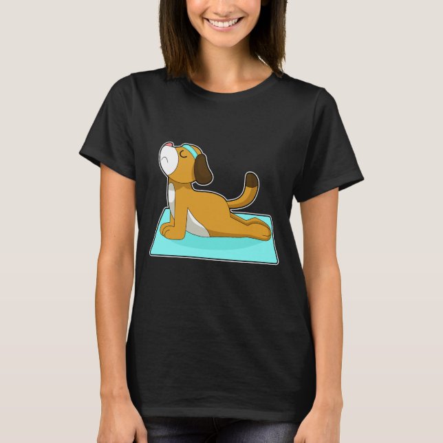 T-shirt Chien Yoga Fitness Gymnastique (Devant)