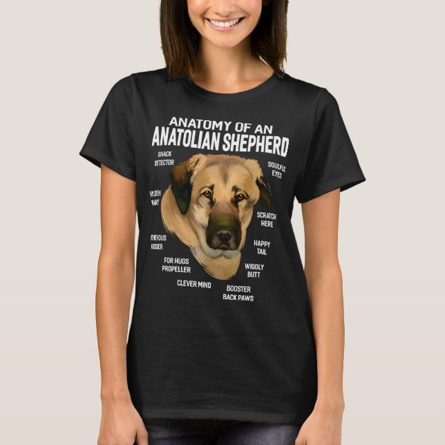 T-shirt Chiens 365 Anatomie d'un champignon de berger anat (Devant)