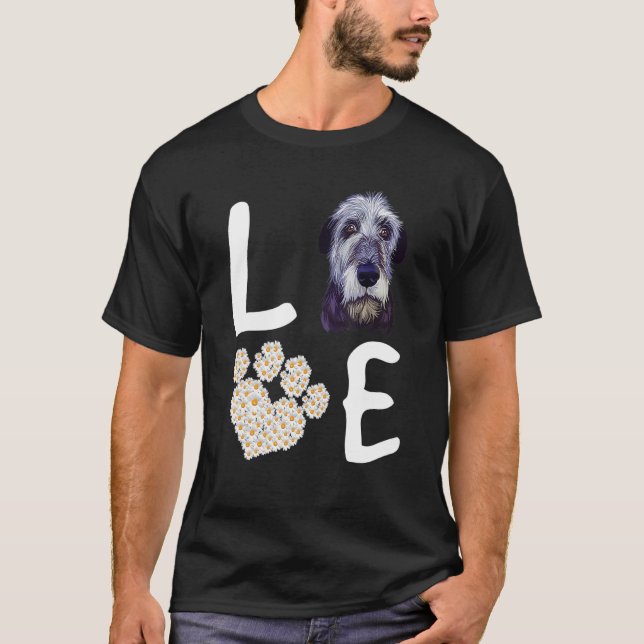 T-shirt Chiens 365 Love IrishWolfhound Chien Paw Pet Pet S (Devant)