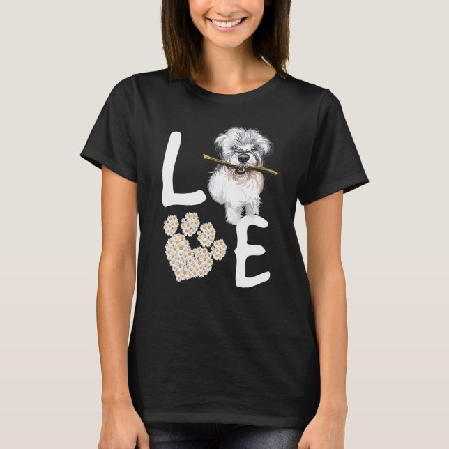 T-shirt Chiens 365 Love Miniature Schnauzer Chien Paw Pet  (Devant)