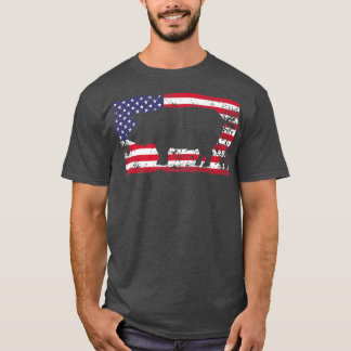 T-shirt Chiens 4 juillet États-Unis Drapeau America Premiu