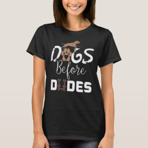 T-shirt Chiens avant les mecs Drôle Pitbull Idées Amoureux