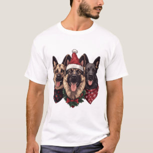 T-shirt Chiens bergers allemands de Noël