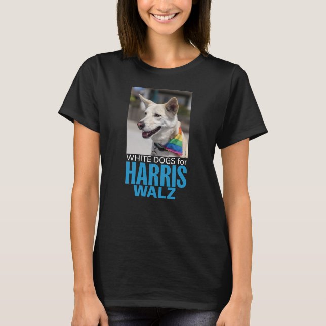 T-shirt Chiens blancs pour Harris Walz (Devant)