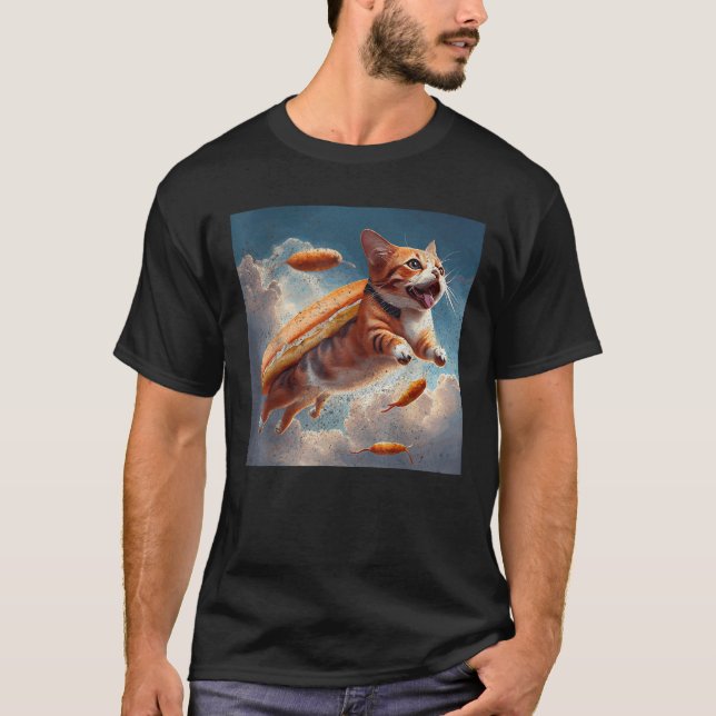 T-shirt Chiens Chauds Volant Chat T Chemise (Devant)