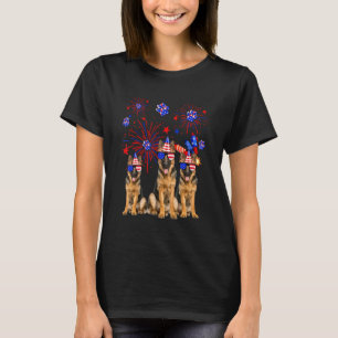 T-shirt Chiens de berger allemands Drapeau américain 4 ju
