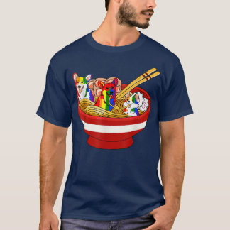 T-shirt Chiens De Corgi Dans Ramen Funny Anime Amoureux de